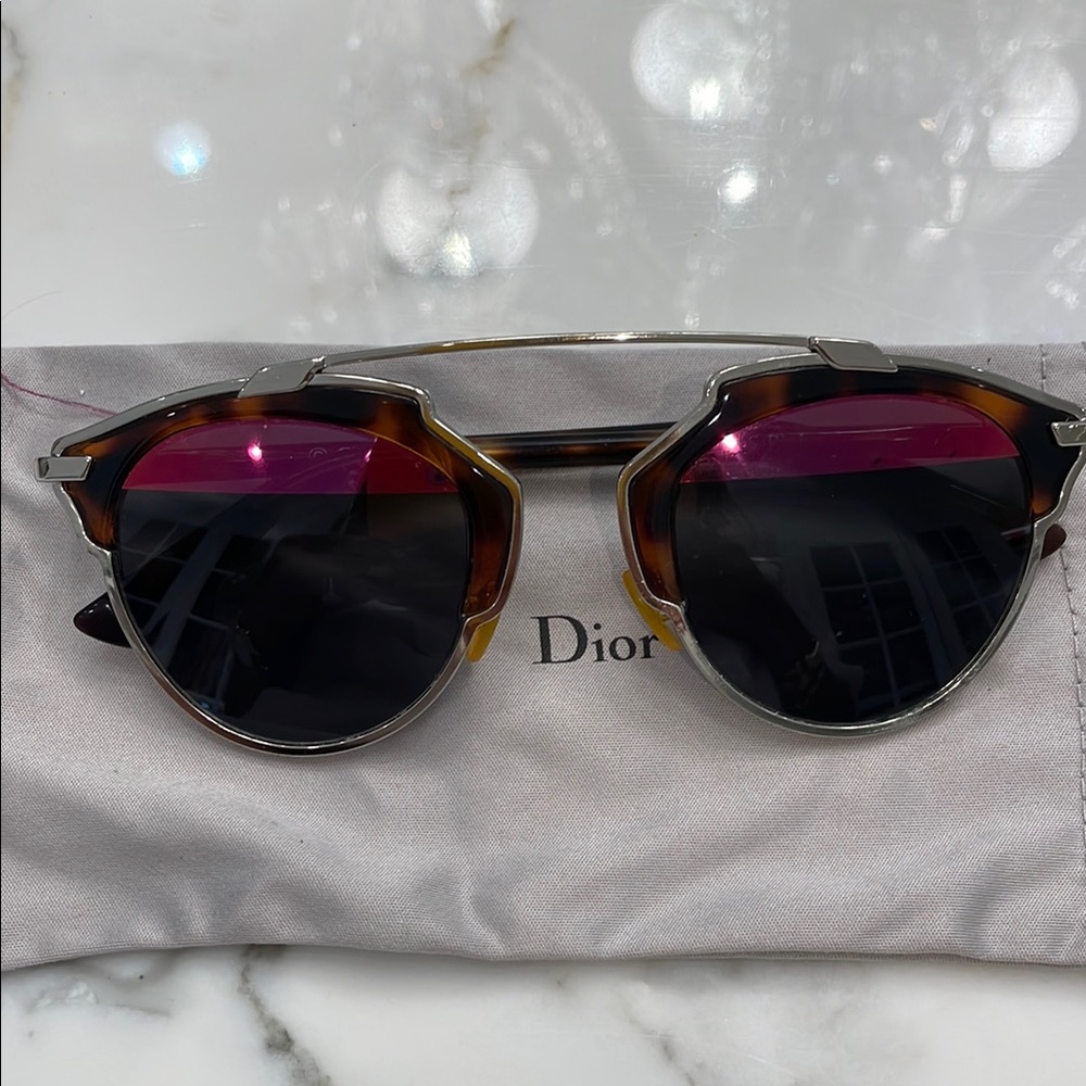 Dior so real Sunglasses with Tortoise and Pink Accents